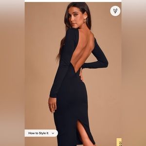 Lulus burgundy backless midi dress